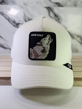Goorin Bros The Farm Lone Wolf Trucker Hat. Black Patch